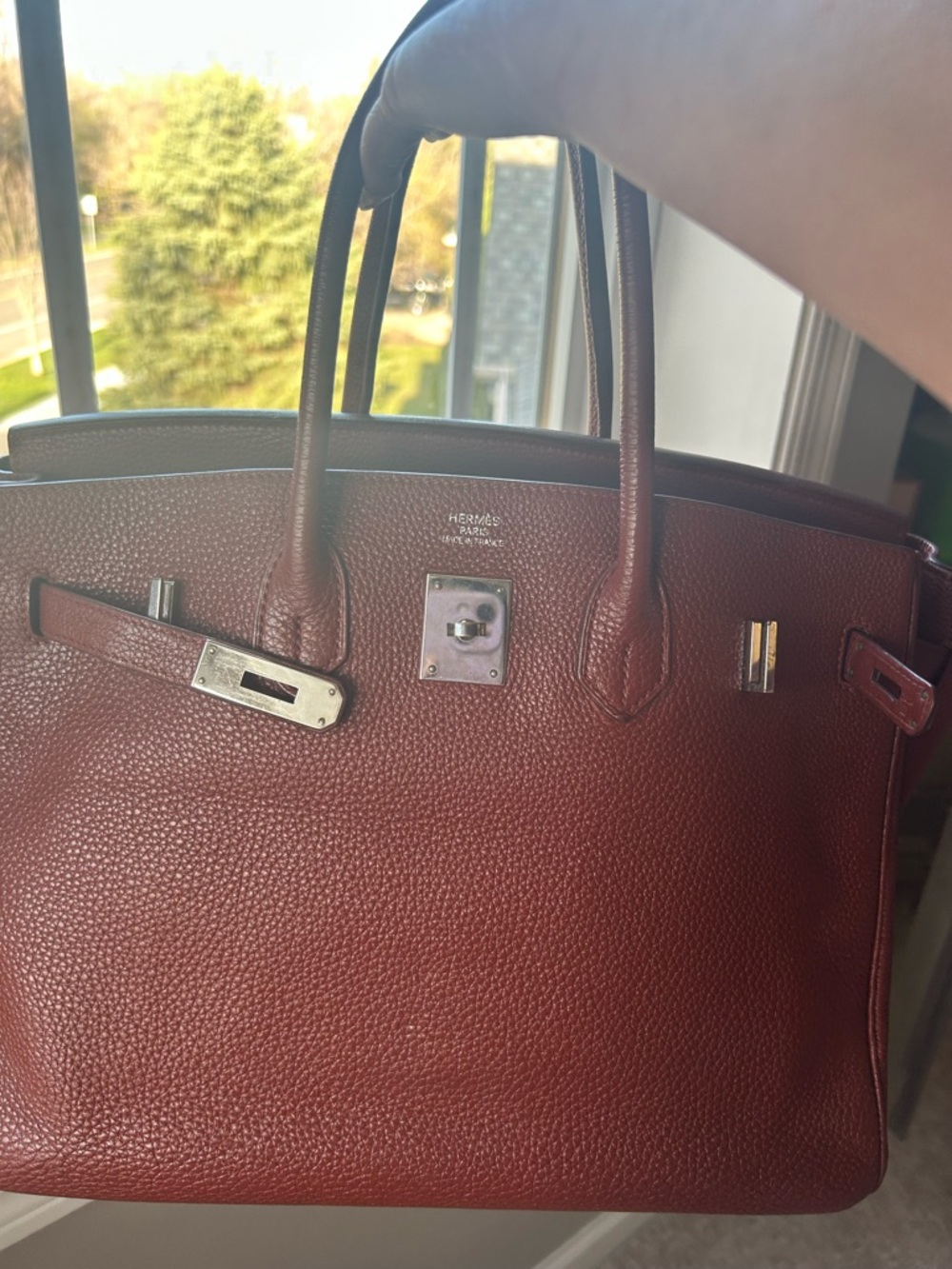 Hermes Brown Togo Leather Birkin with Palladium Hardware